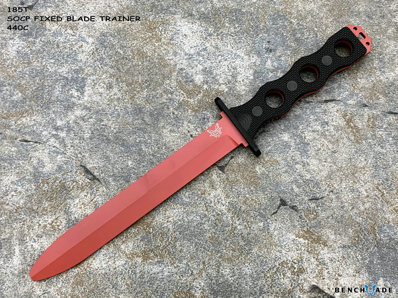 Benchmade 蝴蝶185T SOCP FIXED BLADE TRAINER 440C刃材 黑色G10柄训练刀（现货）